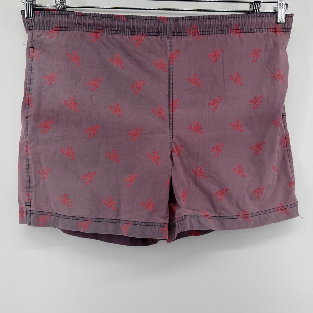 Polo Ralph Lauren Swim Trunks Mens XL Purple Red Lobster Print Mesh Lined Shorts